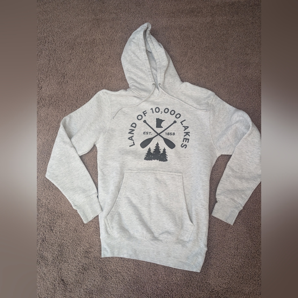 Gray Hoodie with Graphic Print